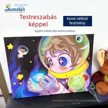Keret nélküli, testreszabható olajfestmény — Thangka falikép, Dopamin motívum, vászon Instagram-stílusban