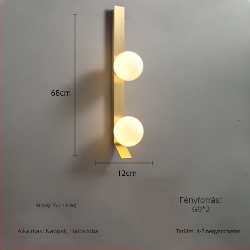 Északi minimalist falikar üveges árnyékolóval – hálószobába, nappaliba, folyosóra és a bejárathoz