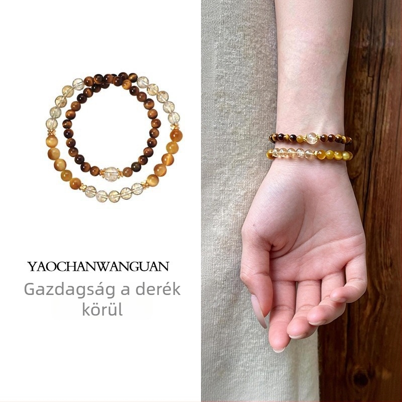 Fan Yu Természetes agarfa, kék víz jég jáde dupla kör karkötő nőknek, déli vörös jad ékszer