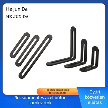 Rozsdamentes acélból készült háromszög konzol bútorokhoz, L‑alakú polctartó, állítható sarokcsatlakozó gardróbhoz