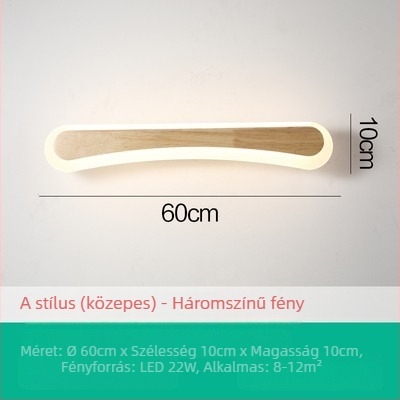 Skandináv fa LED tükör előtti világítás, minimalistán modern, hosszú falikar sminkeléshez és fürdőszobához