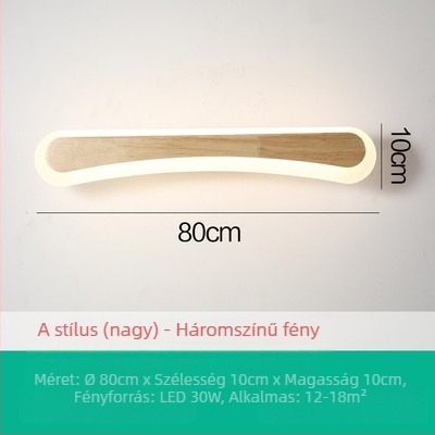 Skandináv fa LED tükör előtti világítás, minimalistán modern, hosszú falikar sminkeléshez és fürdőszobához