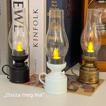 Kreatív retro LED keroszinlámpa-stílusú asztali dísz, éjszakai fény