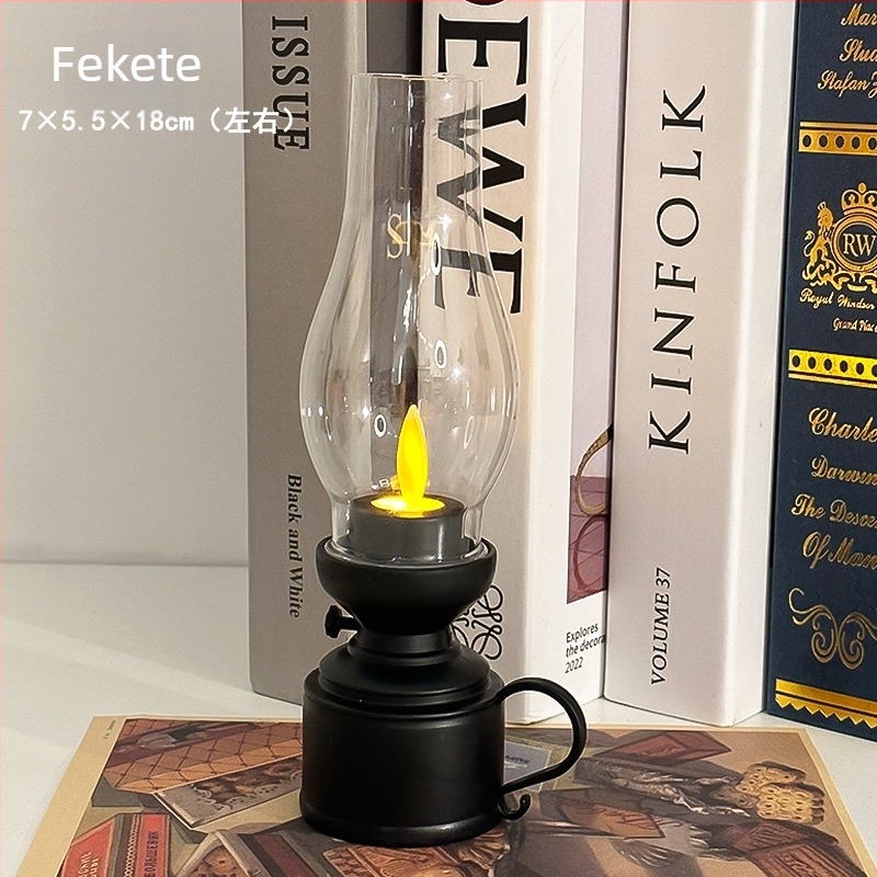 Kreatív retro LED keroszinlámpa-stílusú asztali dísz, éjszakai fény