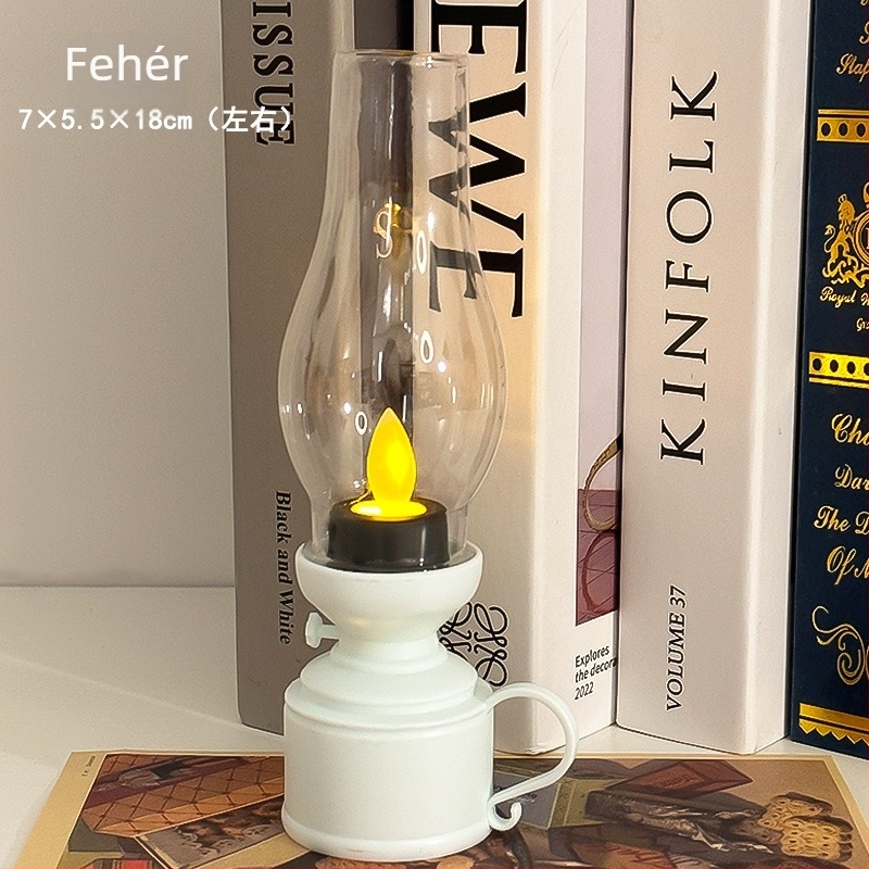 Kreatív retro LED keroszinlámpa-stílusú asztali dísz, éjszakai fény
