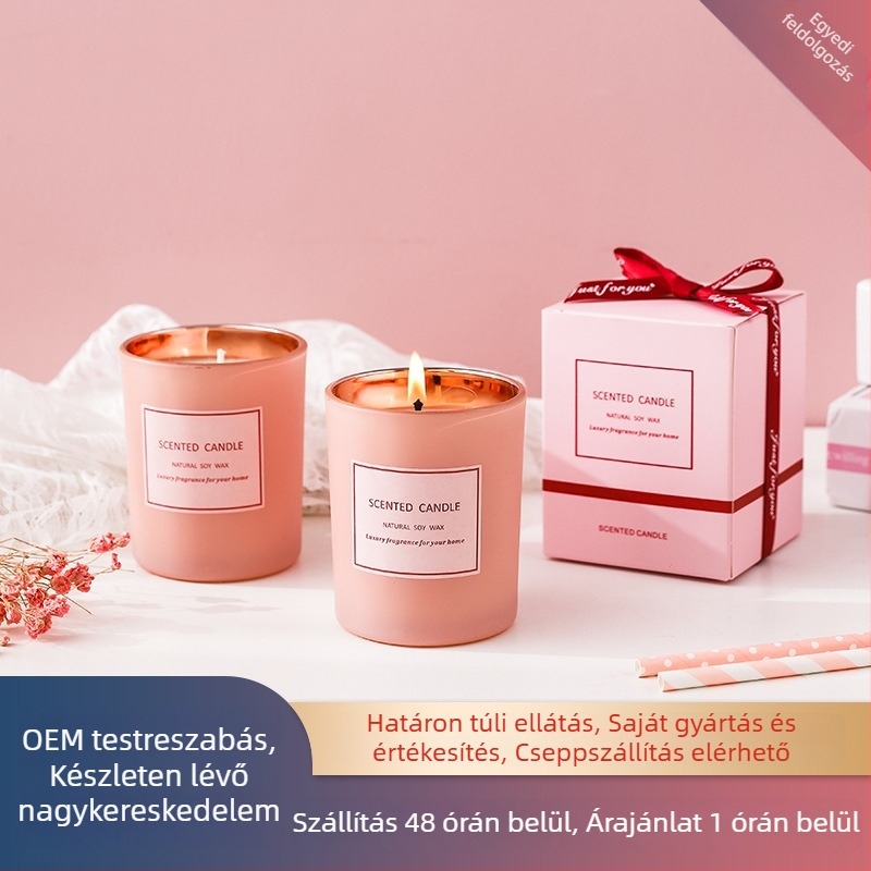 Logó nélküli elektroplatált üvegből készült aromaterápiás gyertya, Valentin-napi ajándék