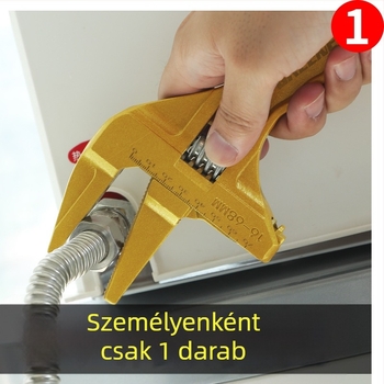 Állítható fürdőszobai kulcs rövid nyéllel és széles állkapcsokkal, sokoldalú a csaptele felszereléséhez szűk helyeken