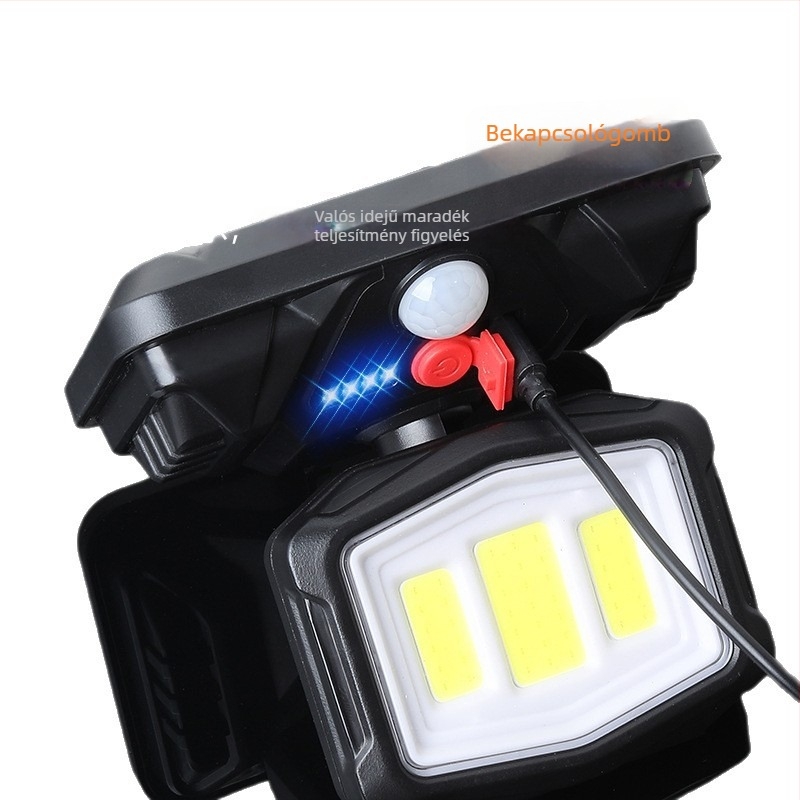 Napelemes háromfejű összecsukható falikar PIR-szenzorral, éjszaka automatikus felkapcsolással, kültéri udvarra (135 COB LED)