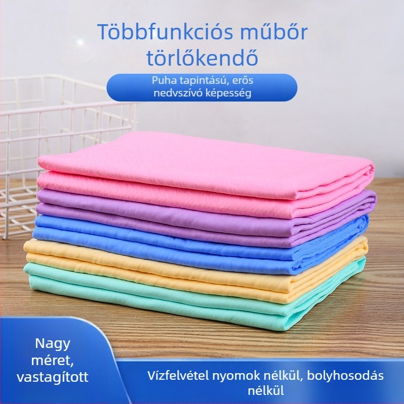 PVA szintetikus szarvasbőr törölköző autómosáshoz és háziállatok szárításához, velúr anyag