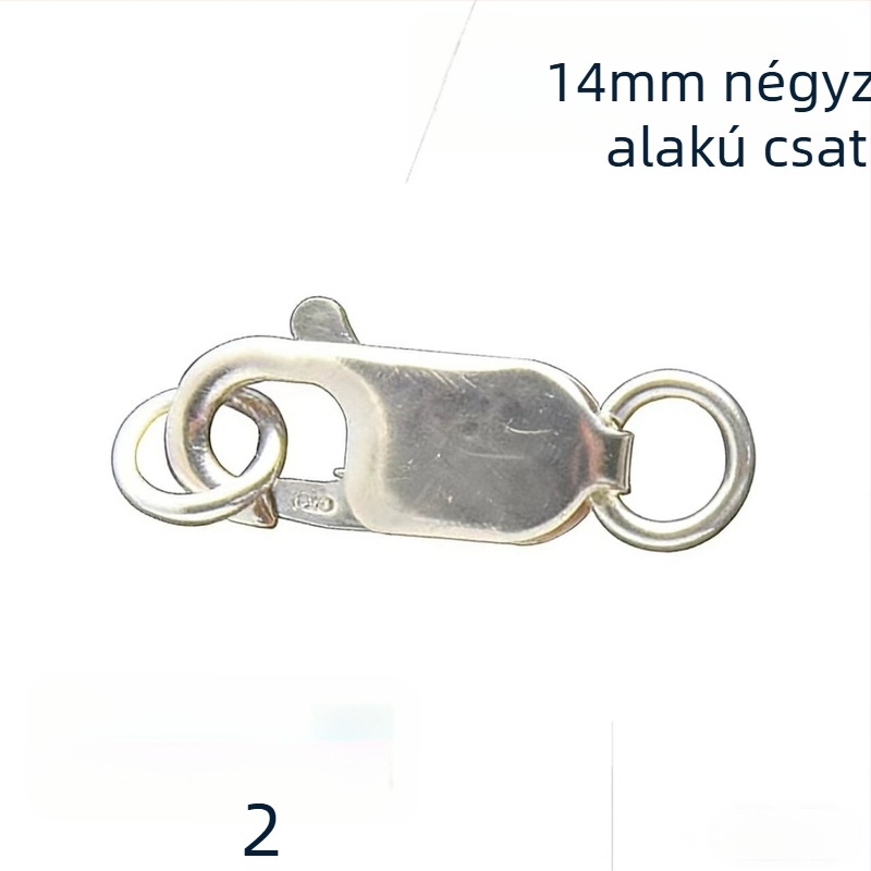 S925 ezüst – négyszögletes csat és rugós homárcsat kapocs karkötők és nyakláncok DIY ékszerkiegészítő