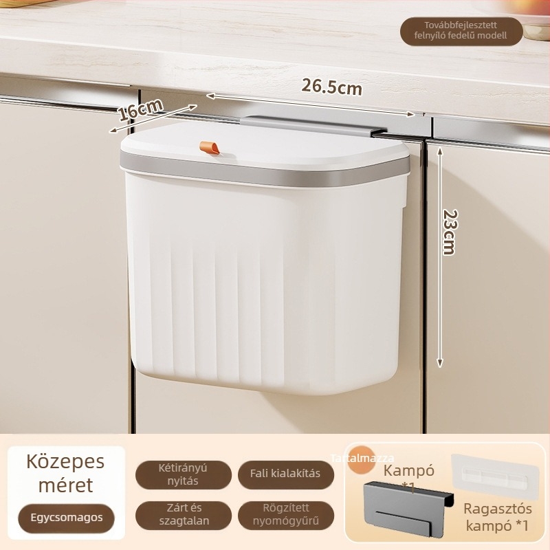 Fúrás nélküli szemetes szekrényajtókhoz, falra szerelhető, összecsukható fürdőszobai tároló
