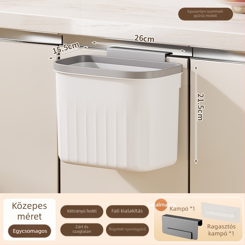 Fúrás nélküli szemetes szekrényajtókhoz, falra szerelhető, összecsukható fürdőszobai tároló