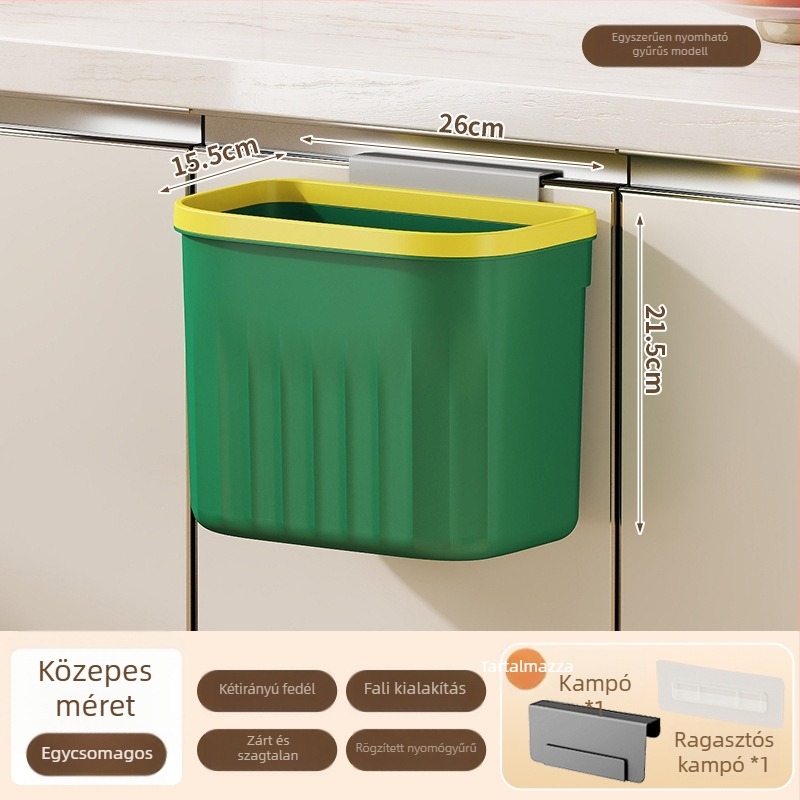 Fúrás nélküli szemetes szekrényajtókhoz, falra szerelhető, összecsukható fürdőszobai tároló
