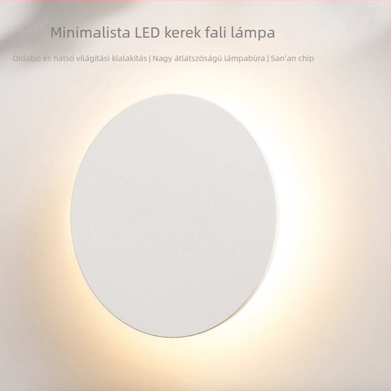 Modern minimalist hálószoba falikar – kör alakú LED világítás nordikus stílusban