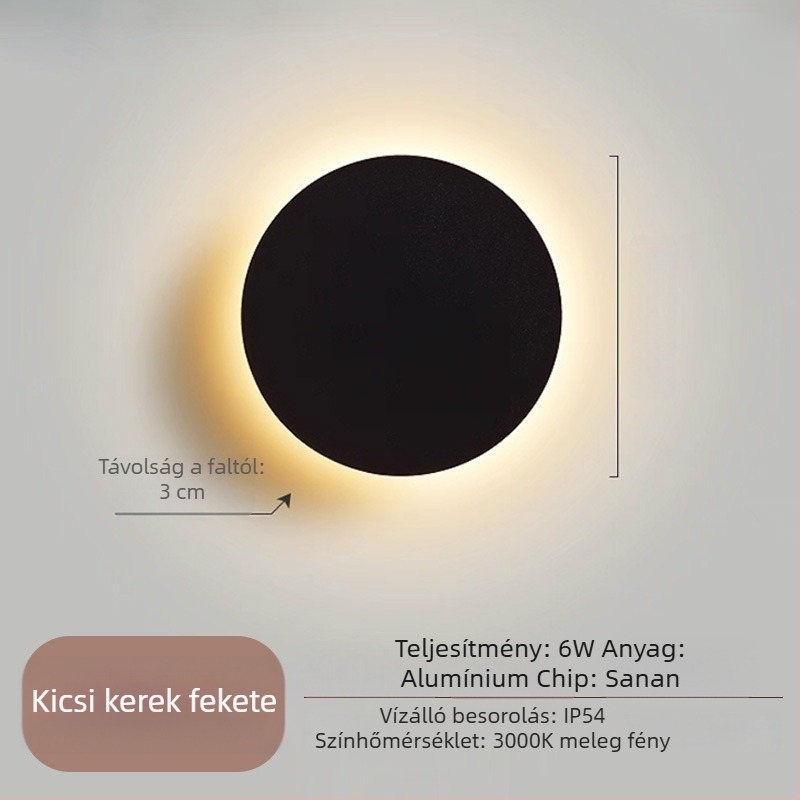 Modern minimalist hálószoba falikar – kör alakú LED világítás nordikus stílusban