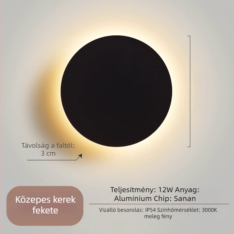 Modern minimalist hálószoba falikar – kör alakú LED világítás nordikus stílusban