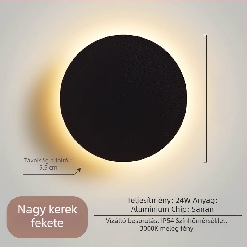 Modern minimalist hálószoba falikar – kör alakú LED világítás nordikus stílusban