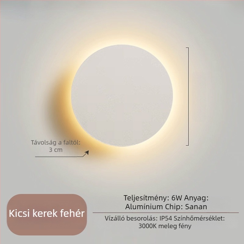 Modern minimalist hálószoba falikar – kör alakú LED világítás nordikus stílusban