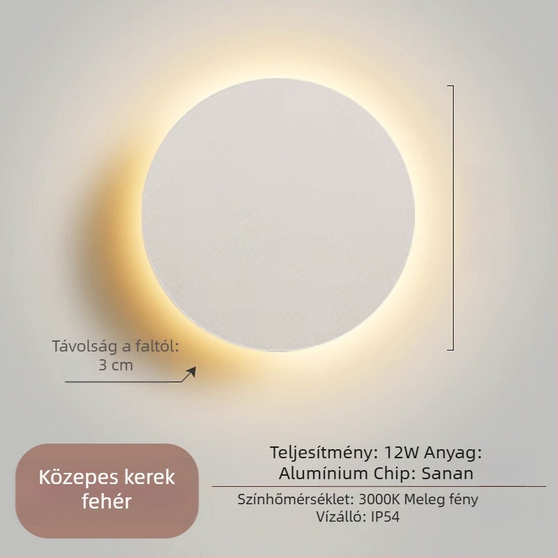 Modern minimalist hálószoba falikar – kör alakú LED világítás nordikus stílusban