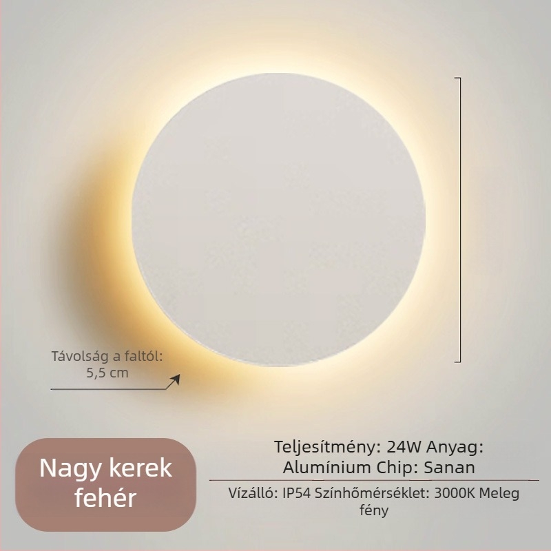 Modern minimalist hálószoba falikar – kör alakú LED világítás nordikus stílusban