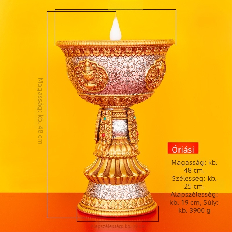 Tibeti-stílusú újratölthető elektronikus vajlámpa otthoni oltárhoz, lotus LED örök fény