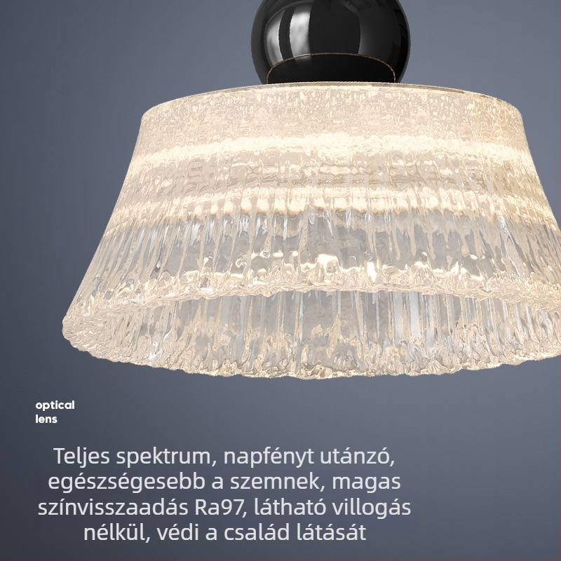 Háromfejű olasz minimalistista függőlámpa víz-hullám mintázattal, szigetre, bárhoz és hálószobába