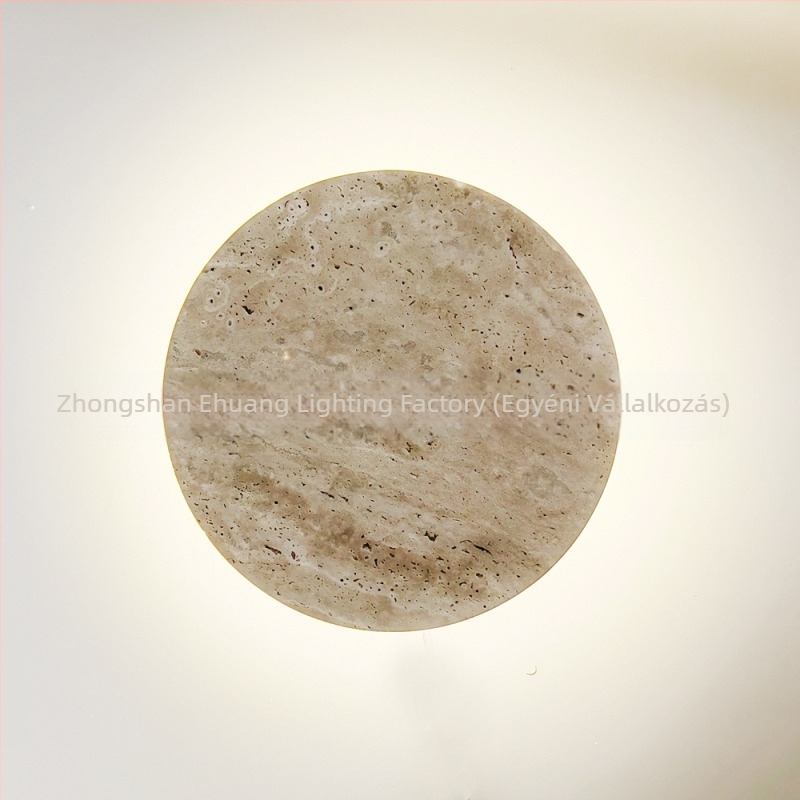Japán stílusú vintage sárga travertin LED falilámpa, Milk Cave dizájnnal inspirált