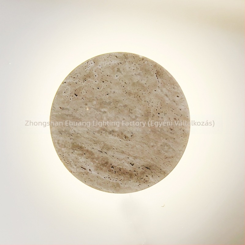 Japán stílusú vintage sárga travertin LED falilámpa, Milk Cave dizájnnal inspirált