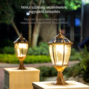Napelemes oszloplámpa kültéri kerthez – LED, IP65, 7W, 6V