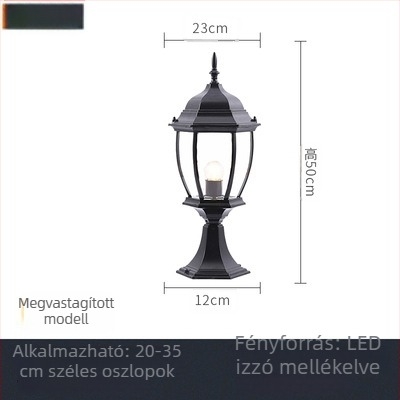 Napelemes oszloplámpa kültéri kerthez – LED, IP65, 7W, 6V
