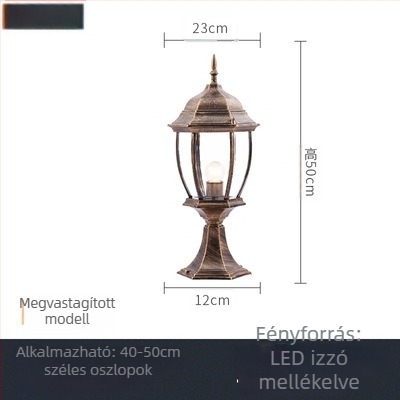 Napelemes oszloplámpa kültéri kerthez – LED, IP65, 7W, 6V
