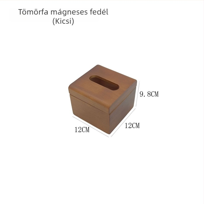 Tömörfa papírzsebkendő doboz dió színben, asztali tároló logóval