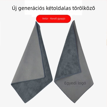 Kétoldalas vastag velúr autómosó kendő – nedvszívó, szálmentes