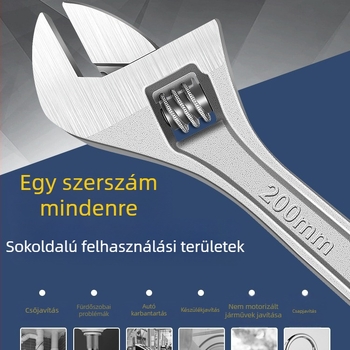 Állítható kulcs – nagy nyílású fej, rövid nyél, többfunkciós