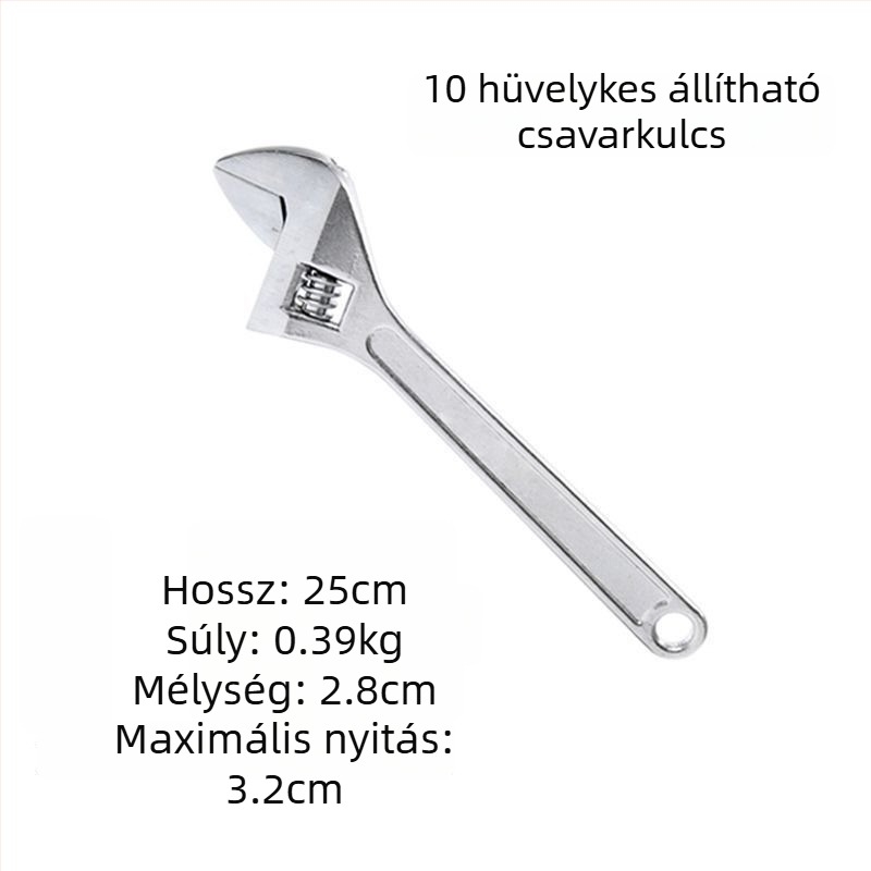 Állítható kulcs – nagy nyílású fej, rövid nyél, többfunkciós