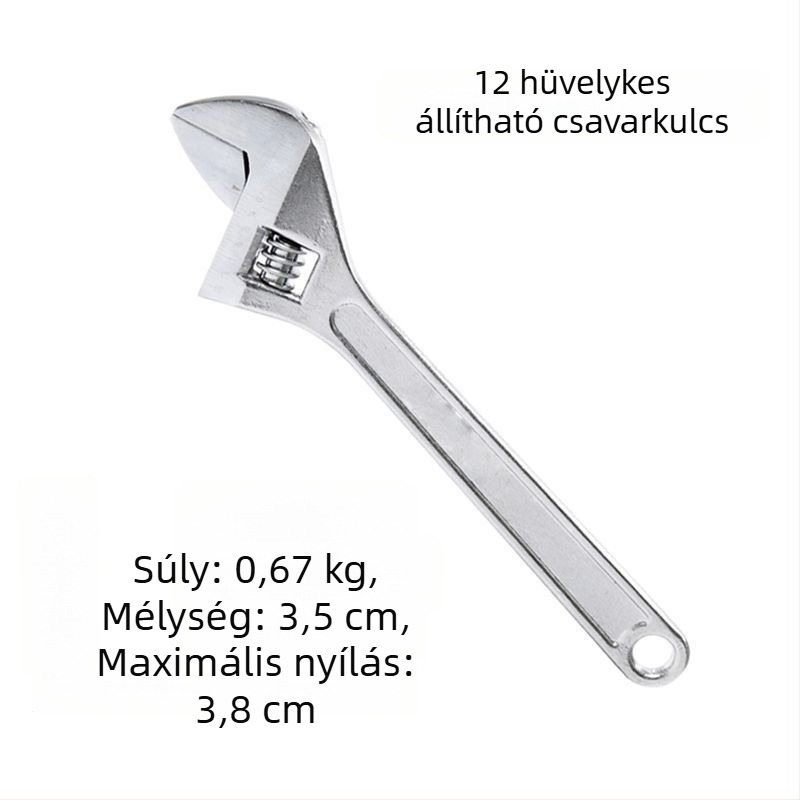 Állítható kulcs – nagy nyílású fej, rövid nyél, többfunkciós