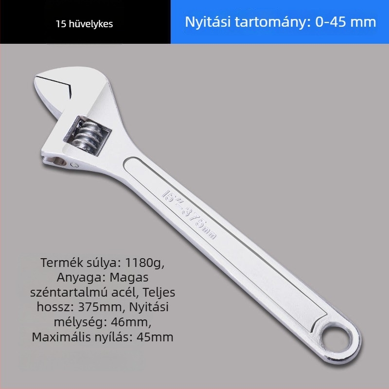 Állítható kulcs – nagy nyílású fej, rövid nyél, többfunkciós