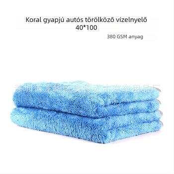 Koralgyapjú autótisztító törölköző, 40×100 cm, nedvszívó a szárításra és waxolásra