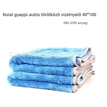 Koralgyapjú autótisztító törölköző, 40×100 cm, nedvszívó a szárításra és waxolásra