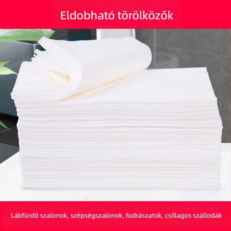Egyszer használatos pedikűr törölközők, láb törölközők fa cellulózból, sima szövésű nem szőtt törölközők