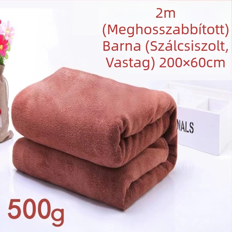 2 m hosszú mikroszálas autómosó törölköző – vastag, nedvszívó, nagy méretű, szöszmentes tisztító kendő autóhoz