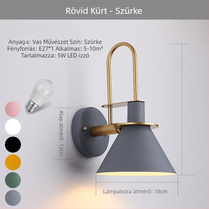 Skandináv stílusú, modern minimalist falikar nappalira és hálószobába, dekoratív kürt alakú dizájn makaron színekben