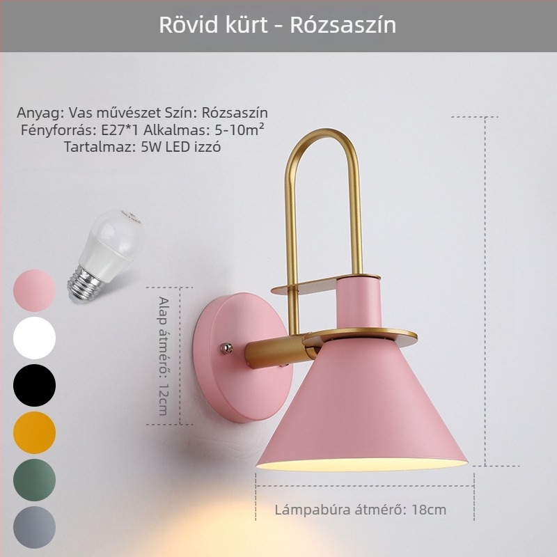 Skandináv stílusú, modern minimalist falikar nappalira és hálószobába, dekoratív kürt alakú dizájn makaron színekben