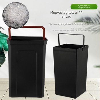 Fekete színű négyszögletes belső tartály, tűzálló, kültéri szemeteshez