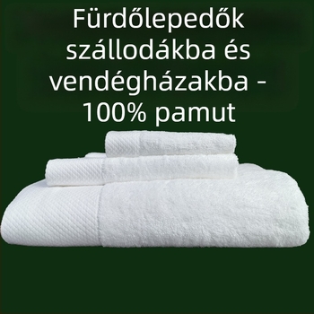 Yao Lei Fehér pamut törölközők szaténszövésben - fürdőtörölköző, arctörölköző és kéztörölköző szállodák és panziók számára