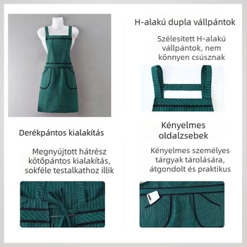Koreai stílusú konyhai kötény, poliészter-pamut anyag, olajálló és szennyeződésálló, ujjatlan, egy méret