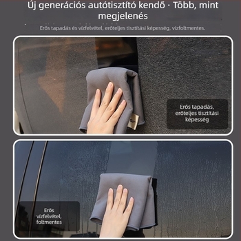 Autóápolási kendő szintetikus velúrból és korall fleece-ből, vastított, nedvszívó, szöszmentes, nyommentes belső tisztításra, nagy méret