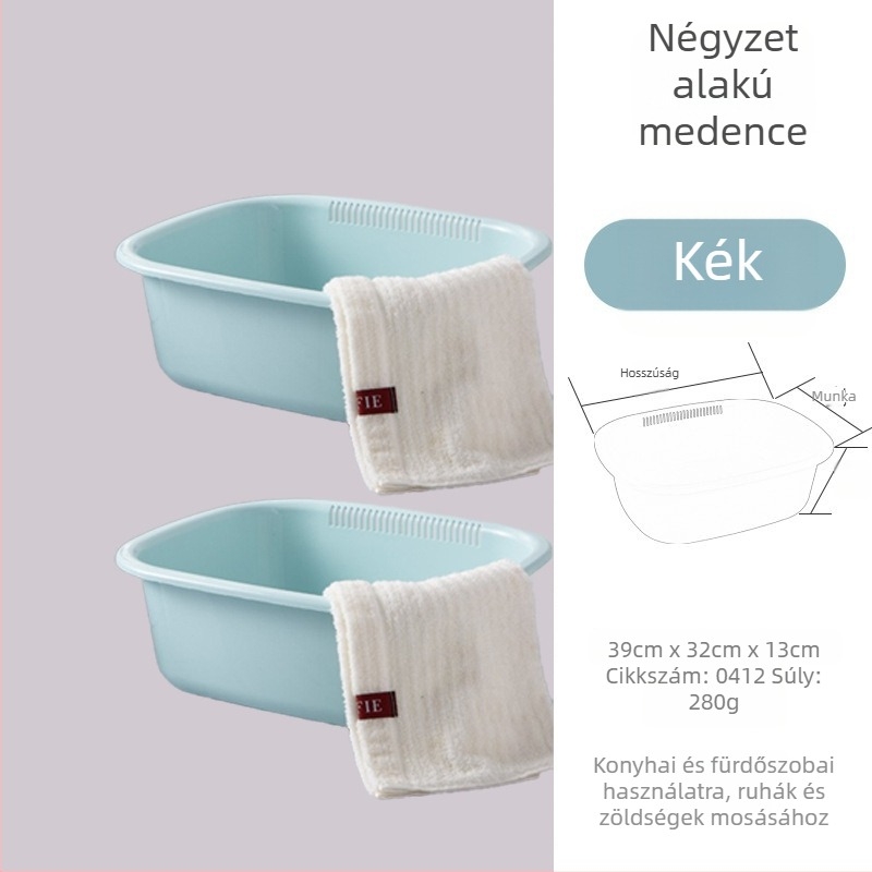 Jian'an műanyag téglalap alakú mosóedény arcápoláshoz, zöldségek és gyümölcsök öblítésére, leeresztéssel, otthoni vagy kollégiumi használatra