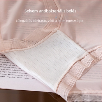 Női középmagas derekú kötött fehérnemű, 5A mulberry selyem antibakteriális bélés, egyszínű, lélegző
