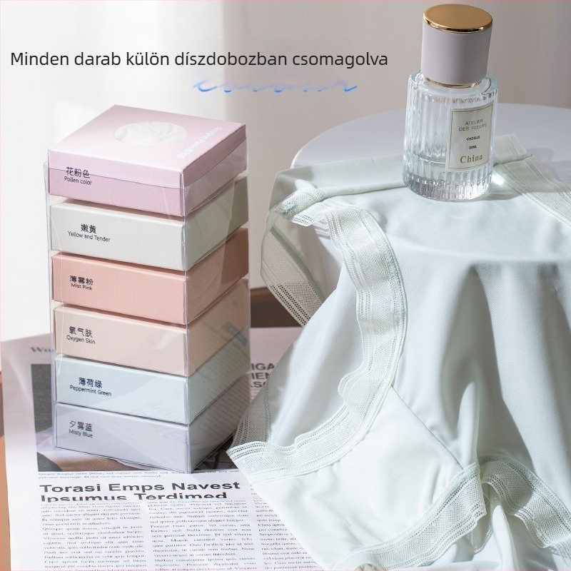 Női középmagas derekú kötött fehérnemű, 5A mulberry selyem antibakteriális bélés, egyszínű, lélegző